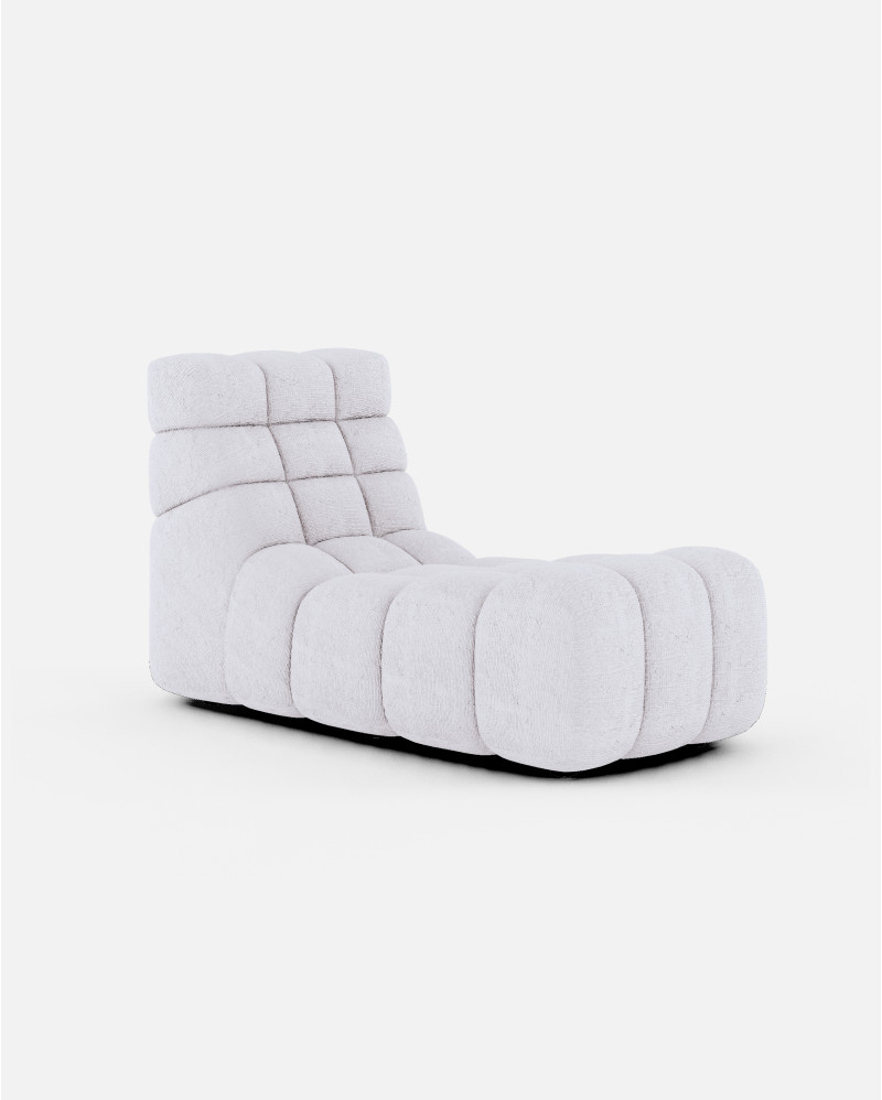 CHOPIN relax chaise longue in recycled olefin 65 x 135 x 76 cm in white colour