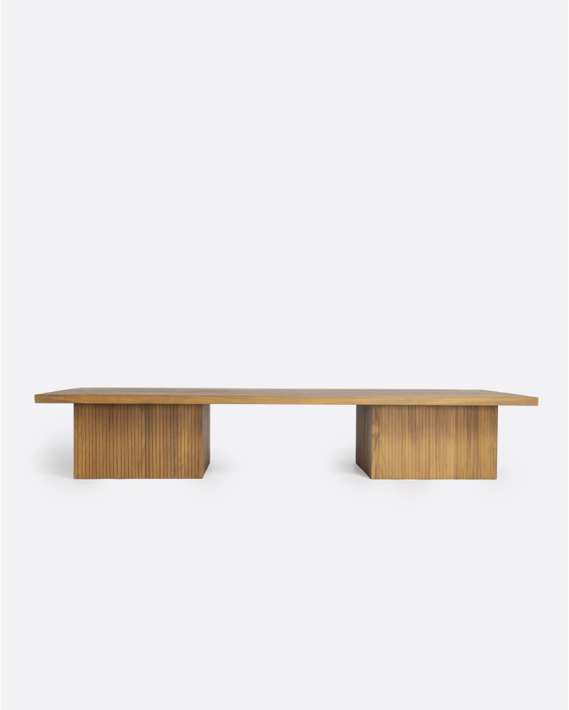 Mesa de centro BALARI de madera de teca reciclada 170 x 70 x 30 cm en color natural