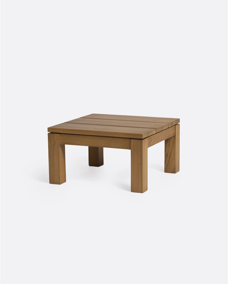 Mesa auxiliar de exterior GENESIS de madera de teca 45 x 45 x 25 cm en color natural