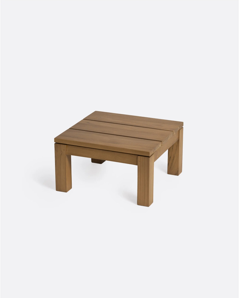Mesa auxiliar de exterior GENESIS de madera de teca 45 x 45 x 25 cm en color natural