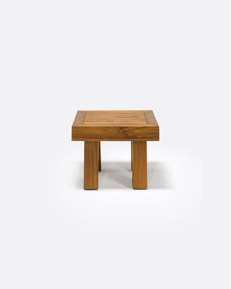 Mesa de centro de exterior STRAUSS de madera de teca reciclada 50 x 50 x 35 cm