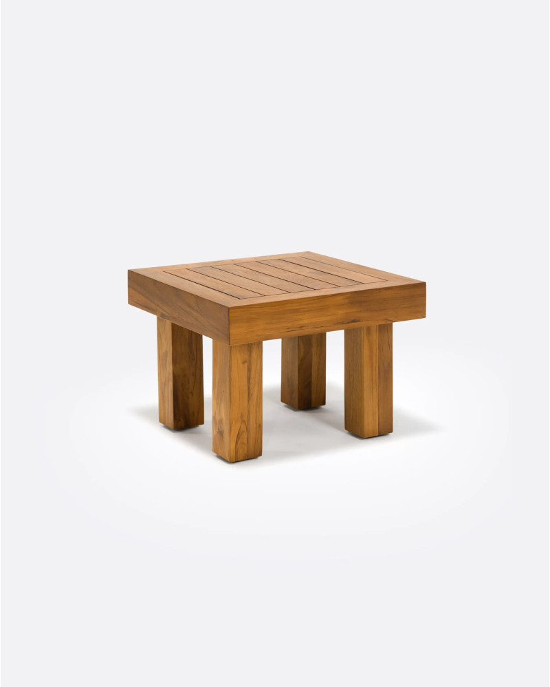Mesa de centro de exterior STRAUSS de madera de teca reciclada 50 x 50 x 35 cm