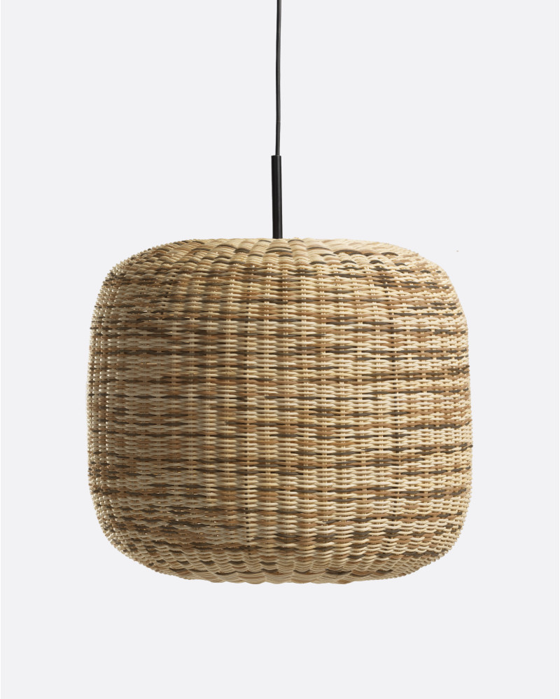 Lámpara de techo YOBI de ratán y hierro Ø 48 x 42 cm de altura en color natural
