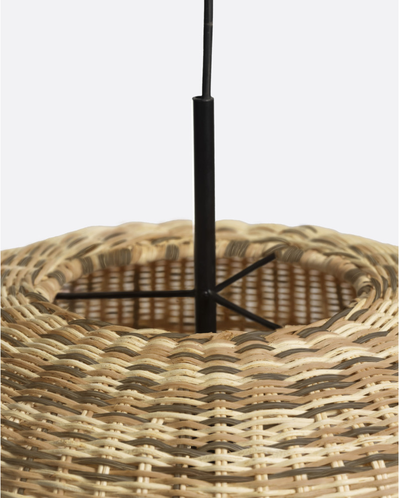 Lámpara de techo YOBI de ratán y hierro Ø 48 x 42 cm de altura en color natural