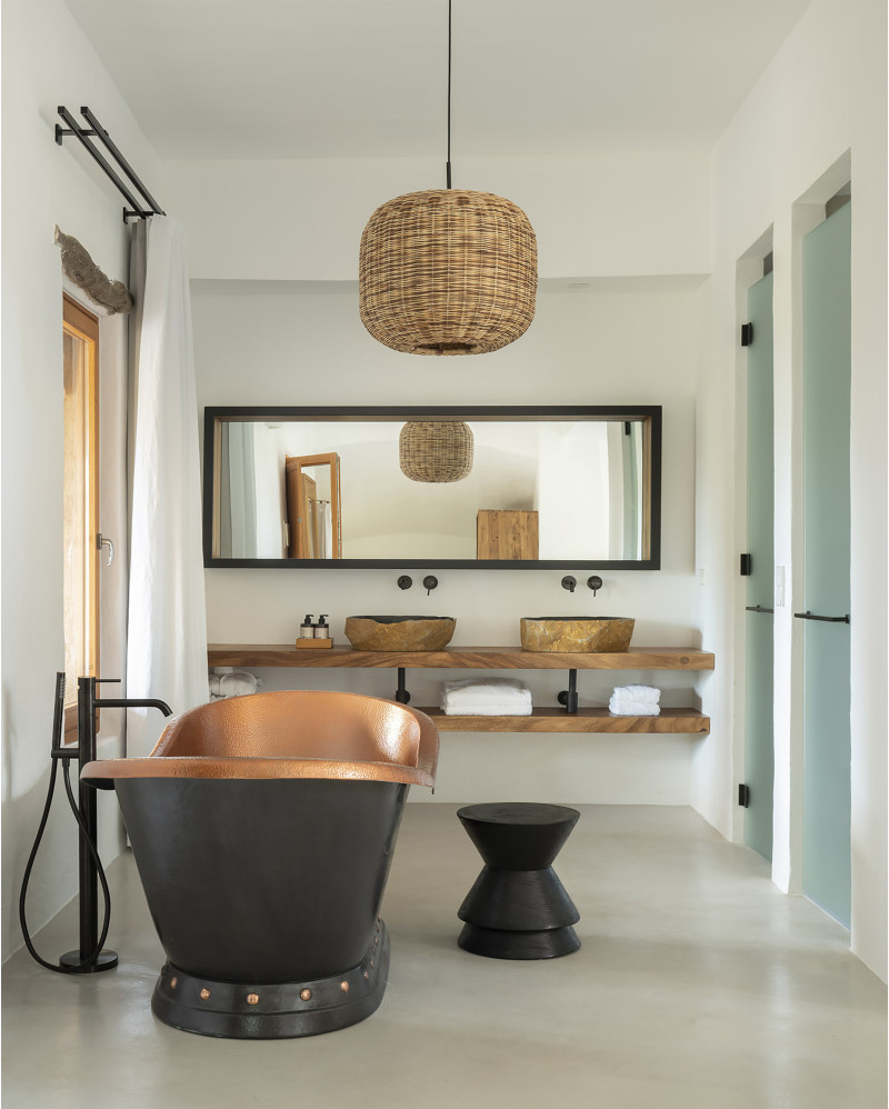 YOBI ceiling lamp in rattan and iron Ø 48 x 42 cm high in natural colour