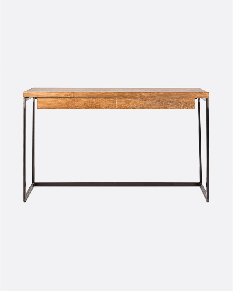 Bureau THREE en bois de teck recyclé et fer 130 x 45 x 76 cm