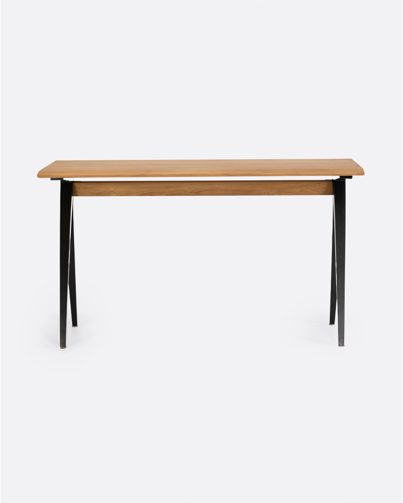 Escritorio LIKU de madera de teca reciclada y hierro 130 x 65 x 74 cm en color natural