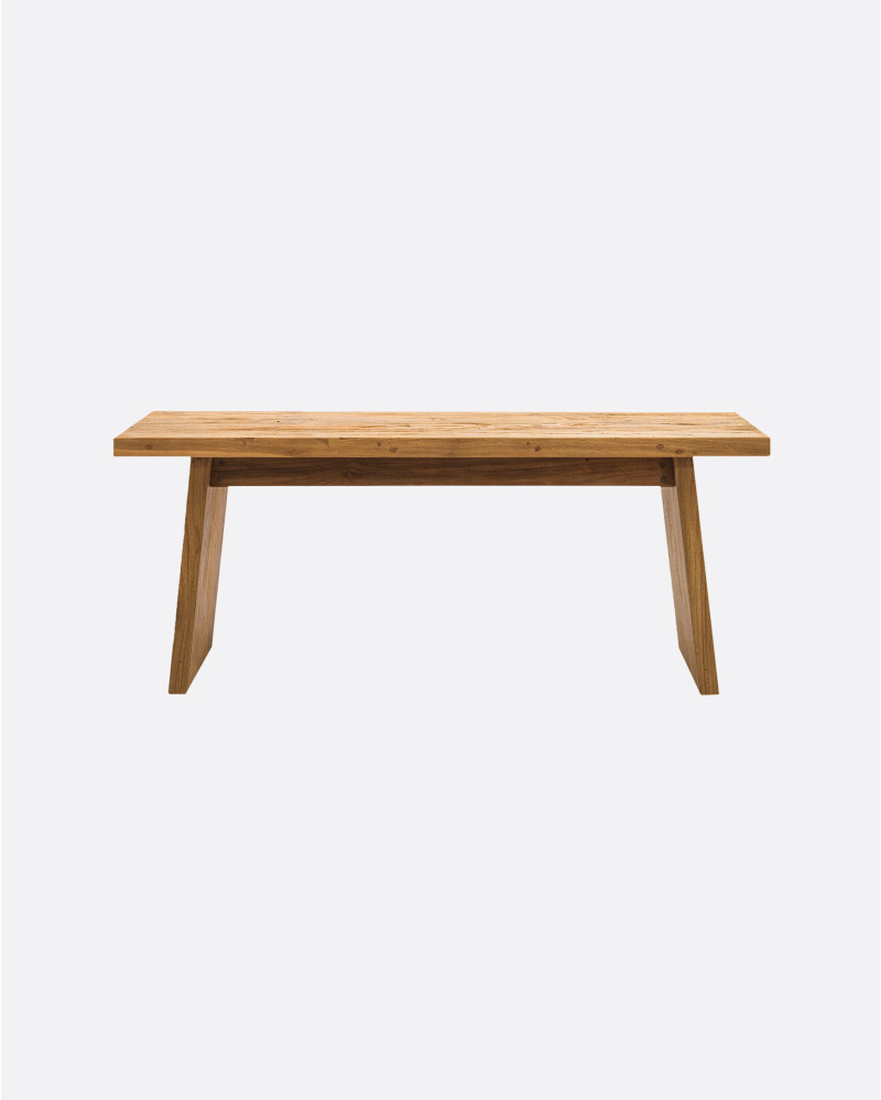Banc EROSI en bois de teck recyclé 110 x 38 x 45 cm en couleur naturelle