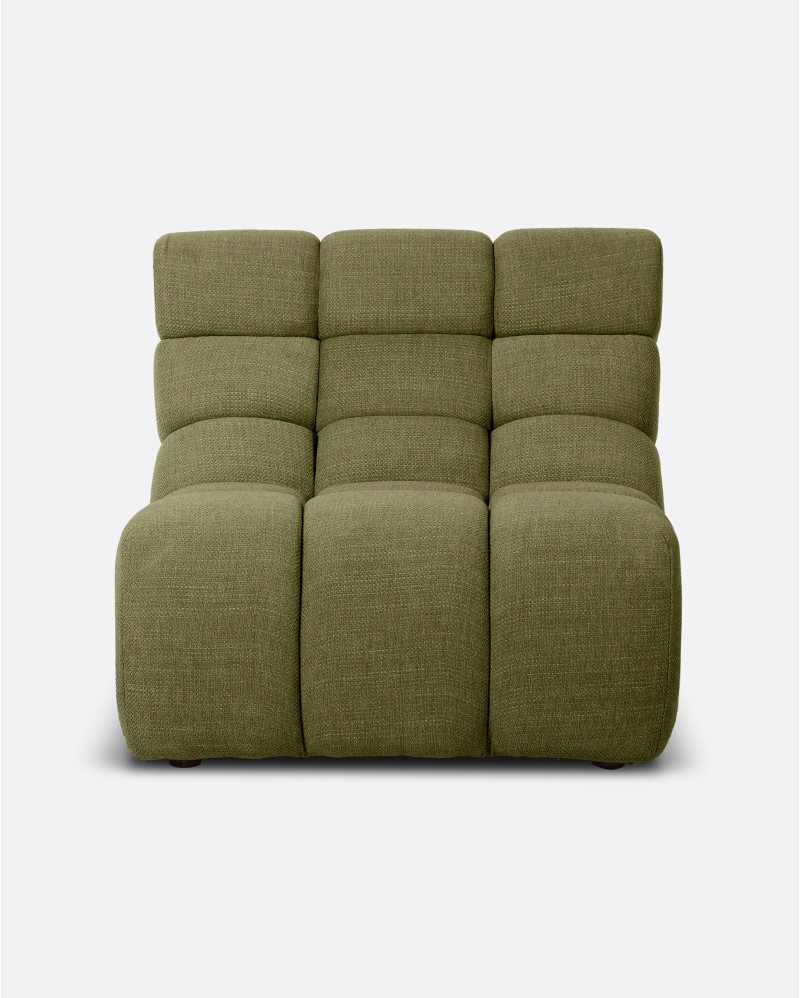 CHOPIN 1-seater modular sofa in recycled olefin 89 x 93 x 78 cm in moss colour