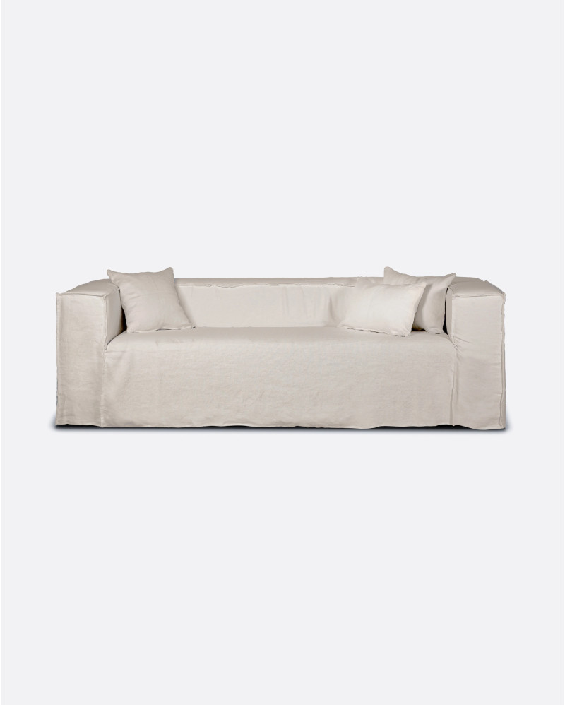 Canapé STROZZI 2/3 places avec housse en lin 220 x 95 x 65 cm en couleur cross