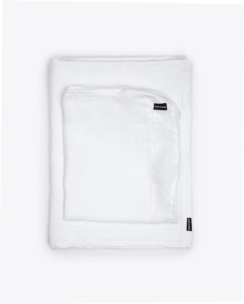 Funda para sofá módulo central BEETHOVEN de lino 100 x 100 x 81 cm en color blanco