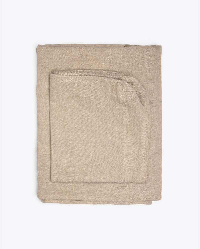 BEETHOVEN central unit sofa cover in linen 100 x 100 x 81 cm in natural colour