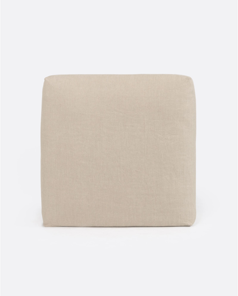 BEETHOVEN pouffe cover in linen 100 x 100 x 40 cm in cross colour