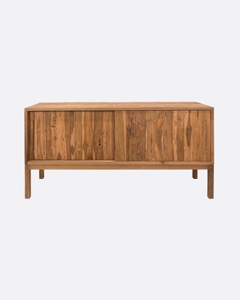 Aparador EROSI de madera de teca reciclada en color natural 160 x 45 x 77 cm