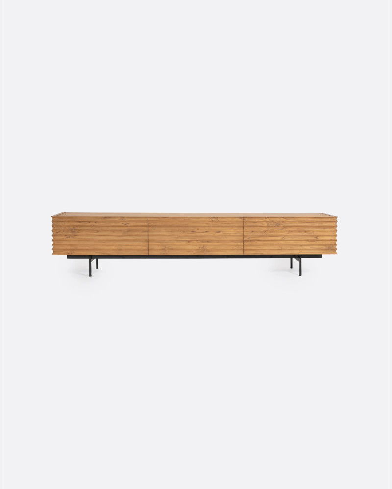 Aparador TAMAN de madera de teca reciclada y hierro 240 x 45 x 56 cm en color natural