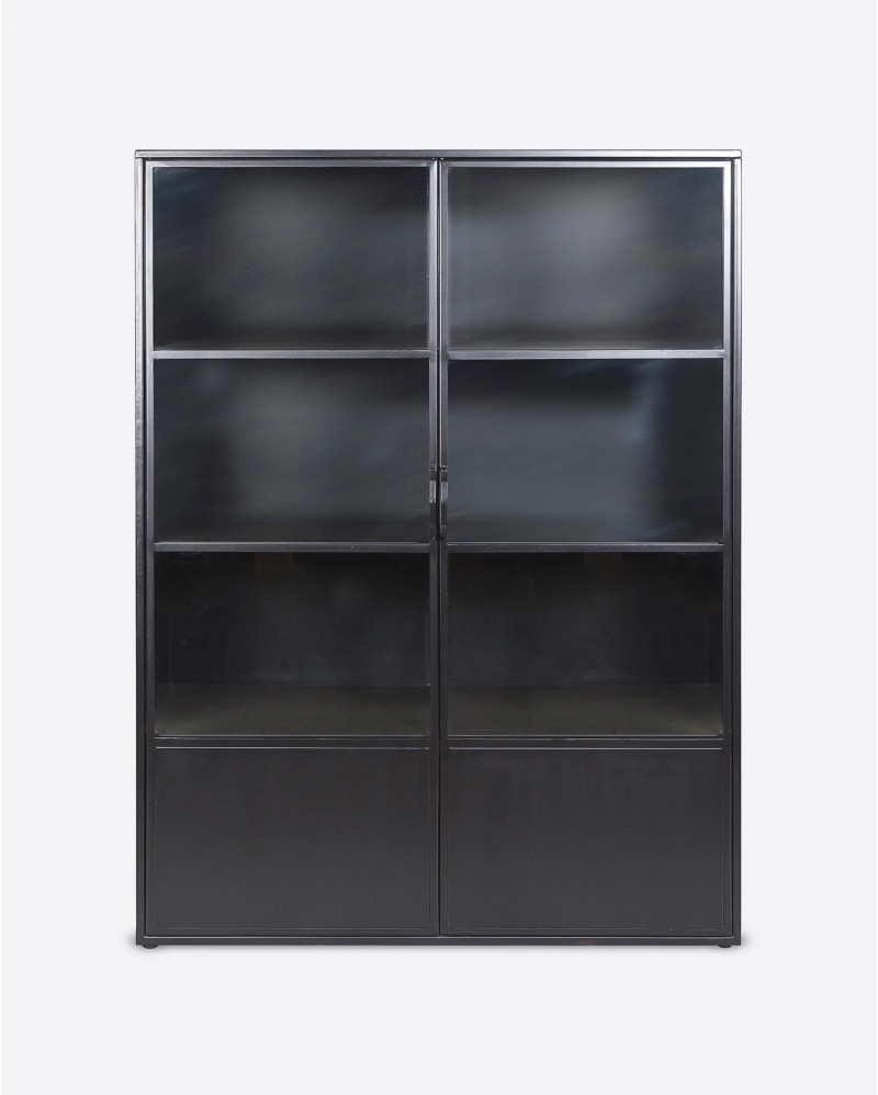 Vitrina OX de hierro y vidrio 140 x 45 x 185 cm