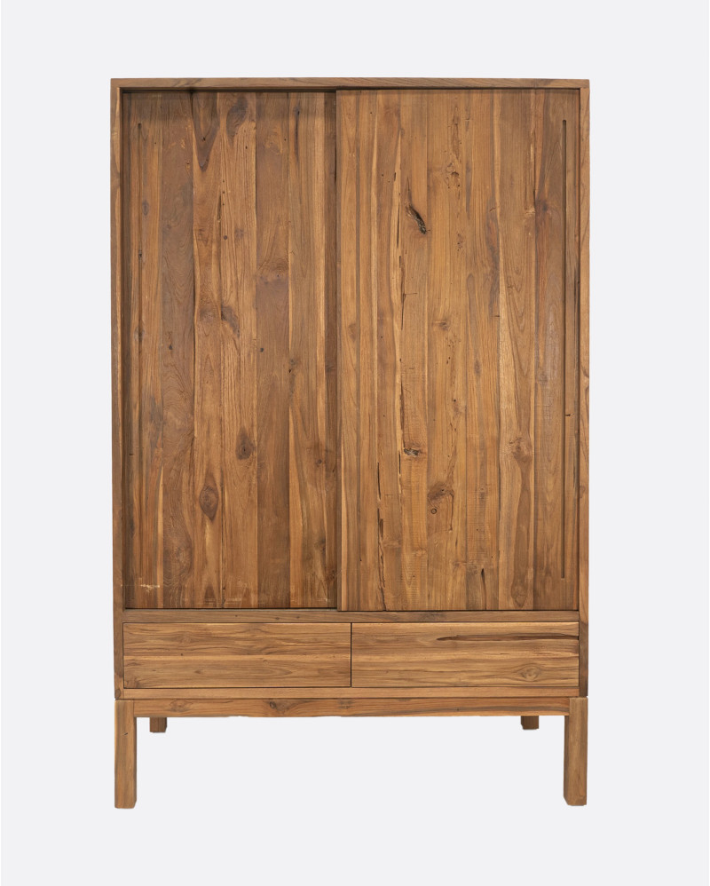 EROSI wardrobe in recycled teak wood 125 x 60 x 190 cm