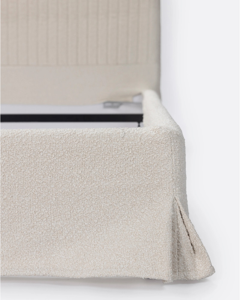 Cama BEETHOVEN para colchón 180 x 200 cm y funda de olefina reciclada en color blanco