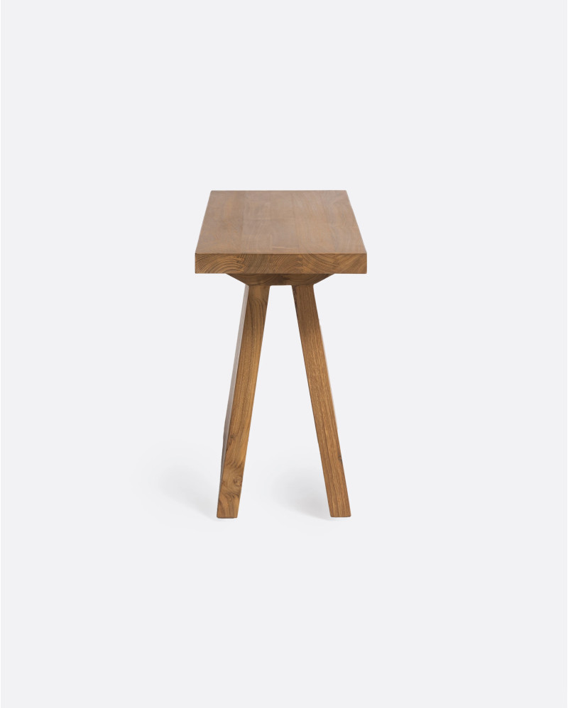 Table d'appoint BATU en bois de teck recyclé 85 x 24 x 438 cm en couleur naturelle
