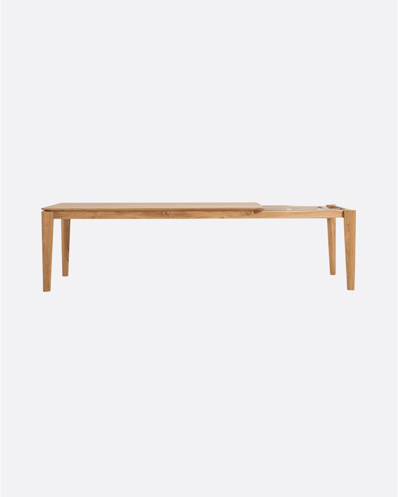 Table de salle à manger extensible DAOEN en bois de teck 200/300 x 90 x 75 cm
