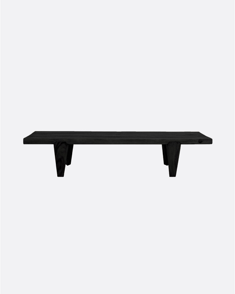 Table basse RIVIA en bois de suar 170 x 55 x 33 cm de hauteur en noir