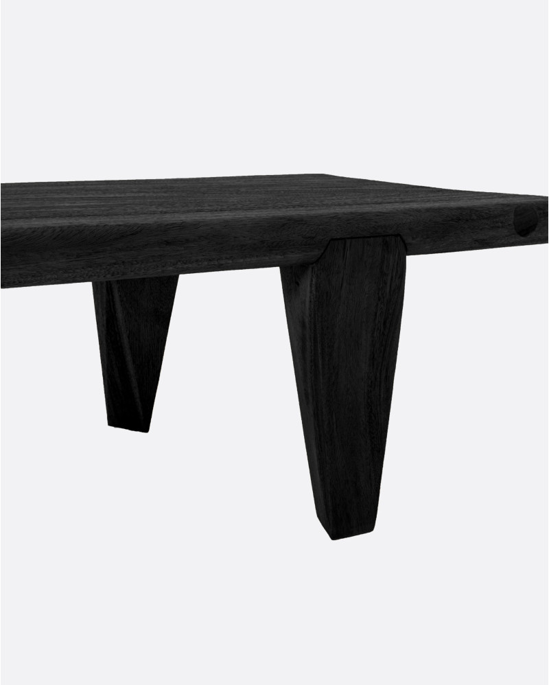 Table basse RIVIA en bois de suar 170 x 55 x 33 cm de hauteur en noir
