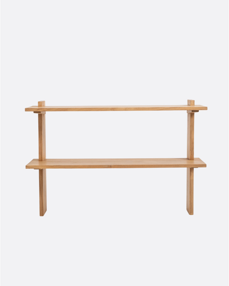 ELARA wall shelf in teak wood 86 x 30 x 58 cm