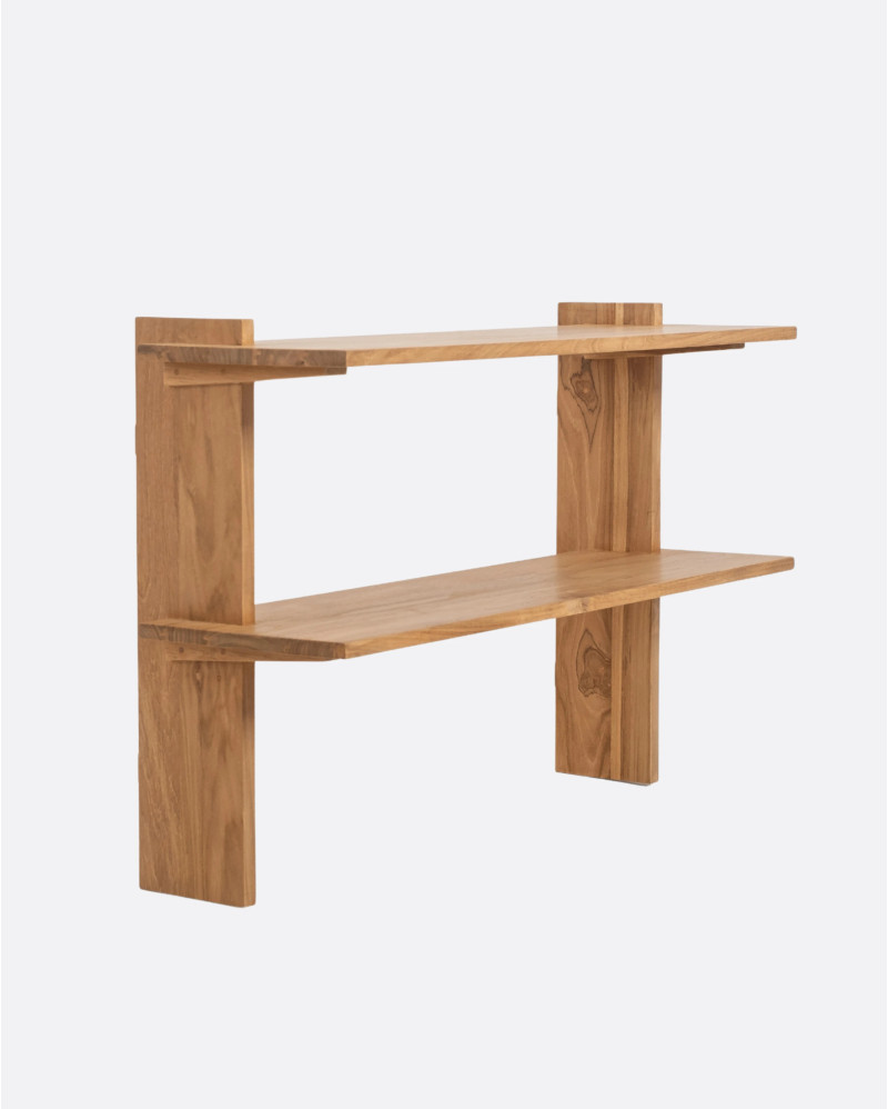 ELARA wall shelf in teak wood 86 x 30 x 58 cm