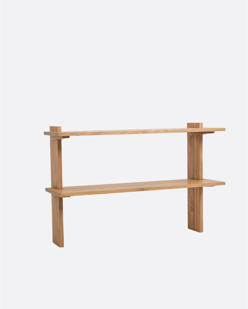 ELARA wall shelf in teak wood 86 x 30 x 58 cm