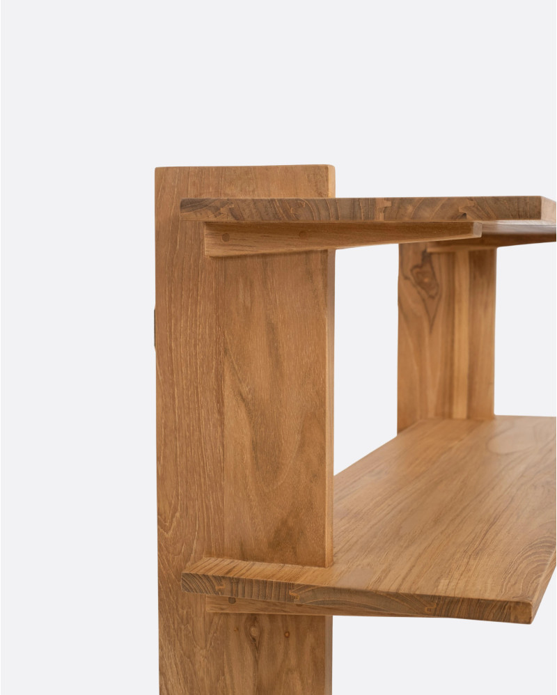 ELARA wall shelf in teak wood 86 x 30 x 58 cm