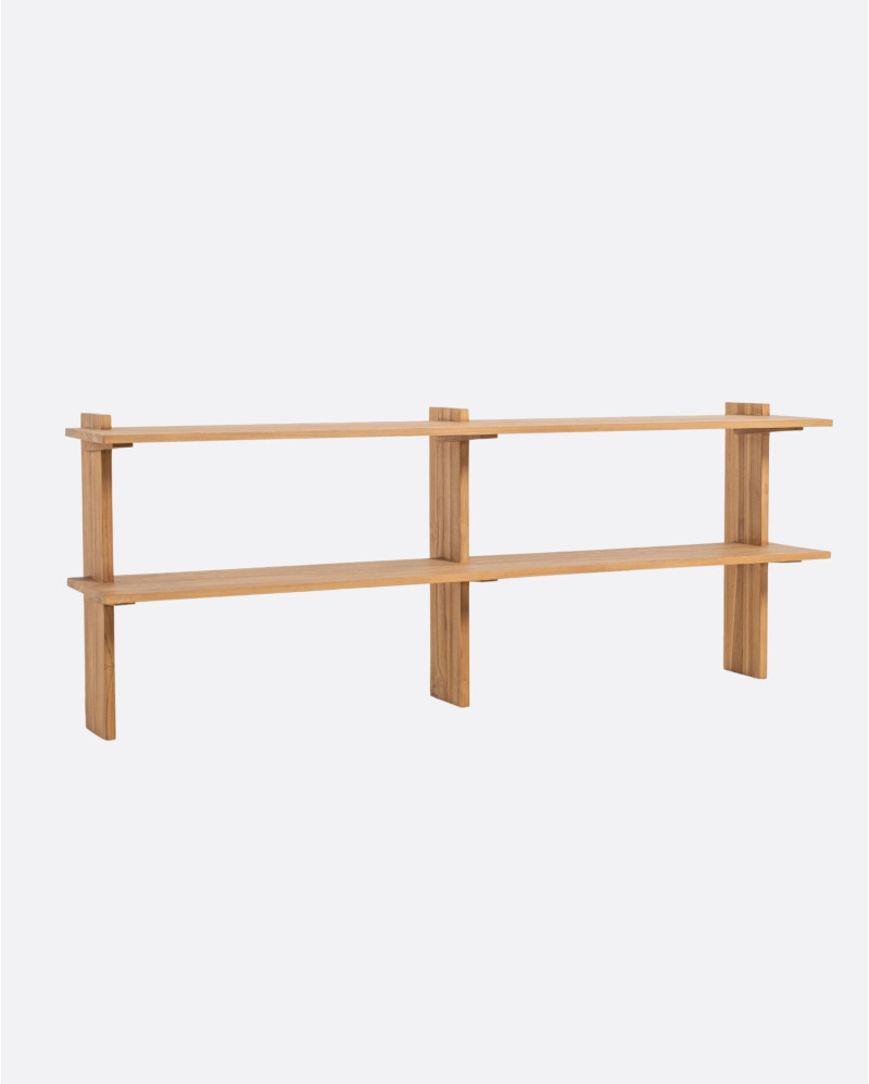 ELARA wall shelf in teak wood 150 x 30 x 58 cm