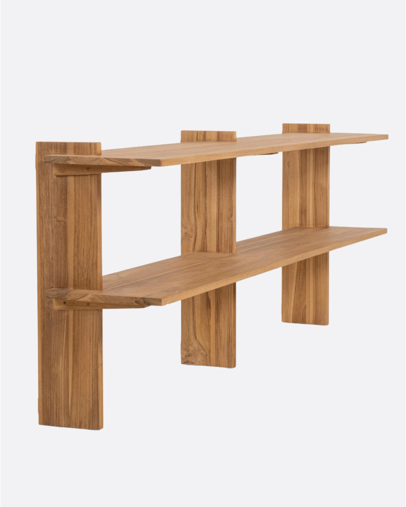 ELARA wall shelf in teak wood 150 x 30 x 58 cm