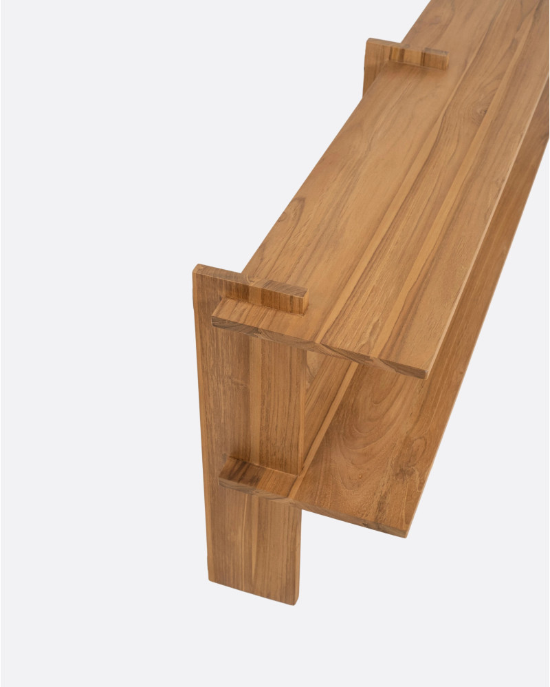 ELARA wall shelf in teak wood 150 x 30 x 58 cm