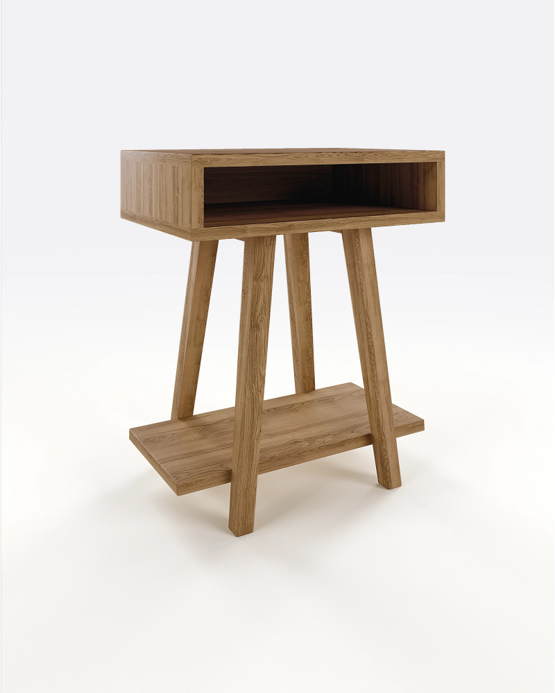 Table de chevet LIAN en bois de teck recyclé 50 x 35 x 60 cm