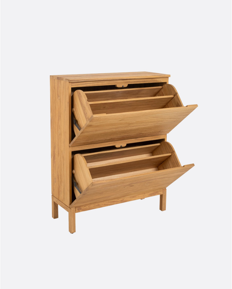 EROSI shoe cabinet in teak wood 90 x 35 x 116 cm