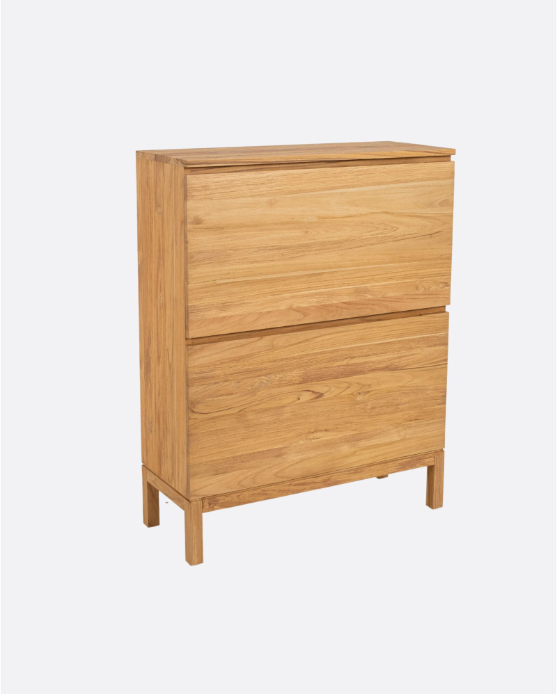 EROSI shoe cabinet in teak wood 90 x 35 x 116 cm