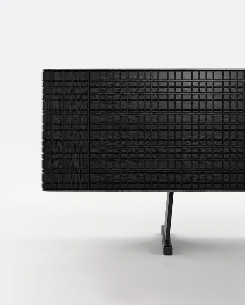 TV Cabinet FORGE made of teak wood 240 x 45 x 41 cm