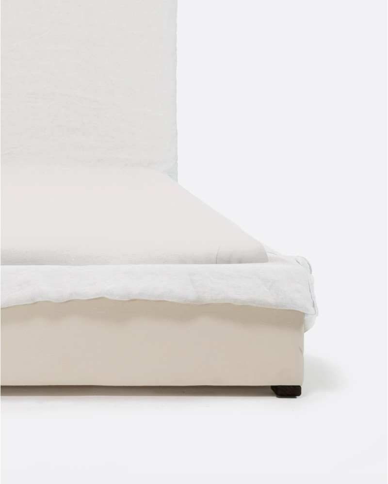 BEETHOVEN bed for single mattress 90 x 200 cm and linen cover in white