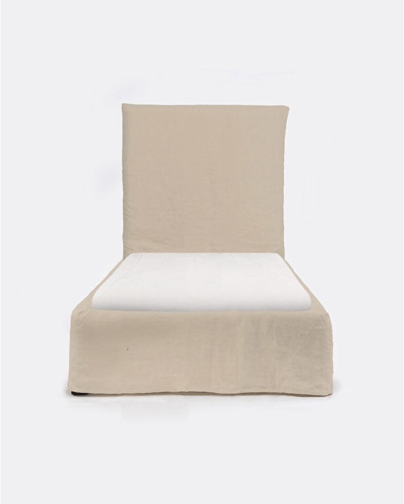 BEETHOVEN bed for single mattress 90 x 200 cm and linen cover in cross