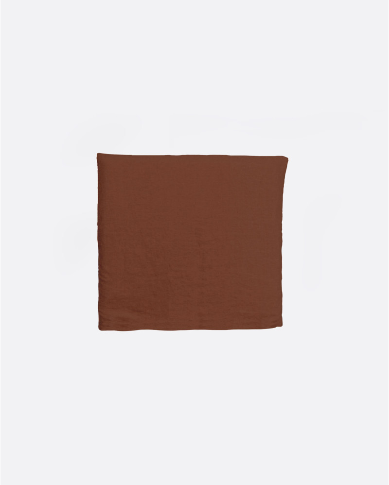 Tête de lit BEETHOVEN en lin 110 x 8 x 110 cm pour lit de 90 cm couleur terrecuite