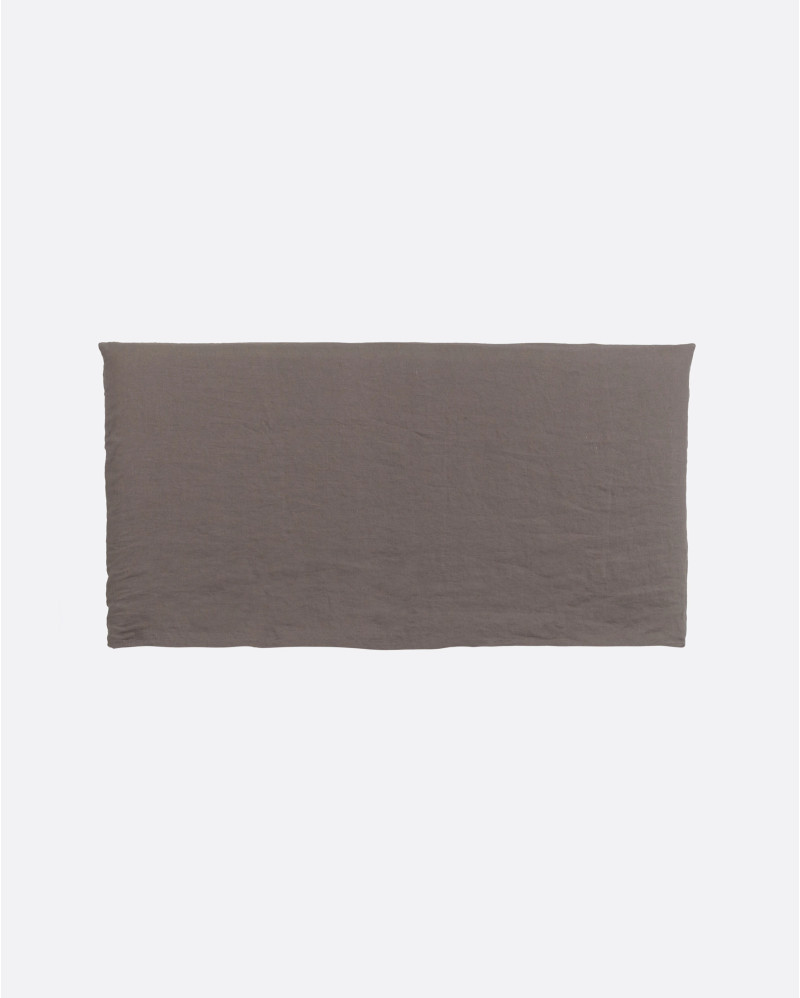 Cabecero BEETHOVEN de lino 180 x 8 x 110 cm para cama de 160 cm color topo