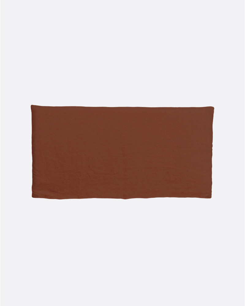 Tête de lit BEETHOVEN en lin 180 x 8 x 110 cm pour lit de 160 cm couleur terre cuite