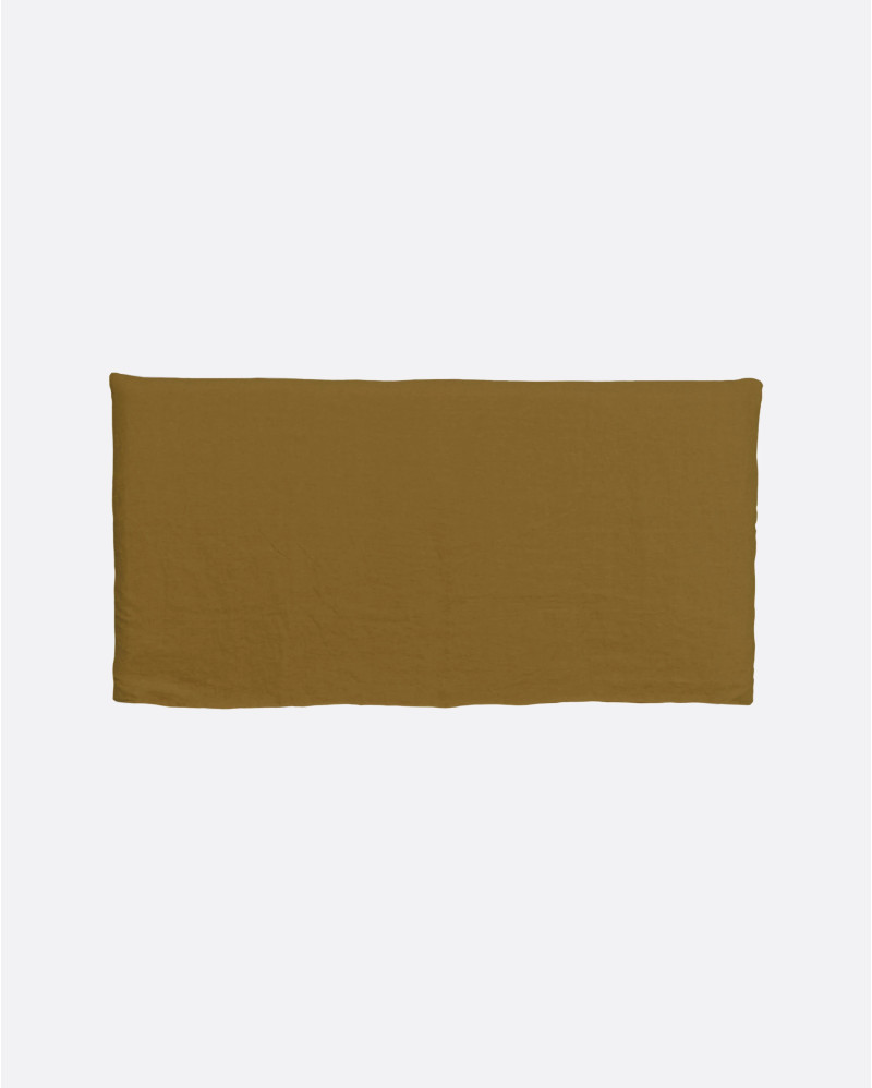 BEETHOVEN linen headboard 180 x 8 x 110 cm for 160 cm bed in mustard color