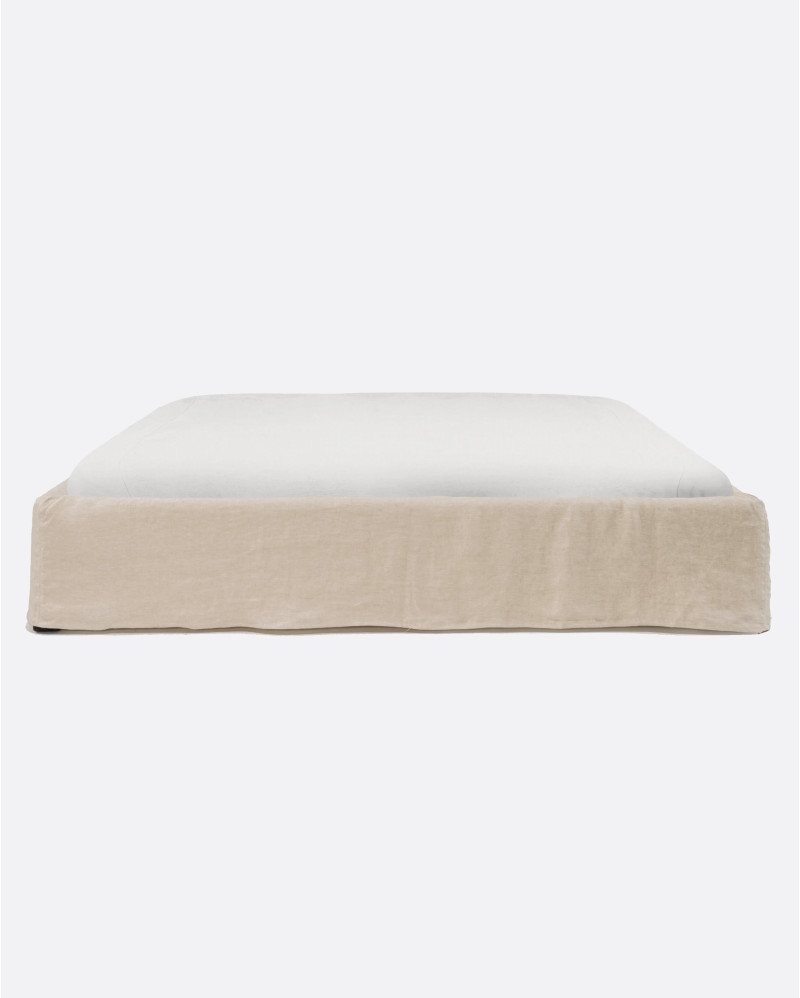 Base tapizada BEETHOVEN de lino 170 x 220 x 25 cm para colchón 160 x 200 cm color cross