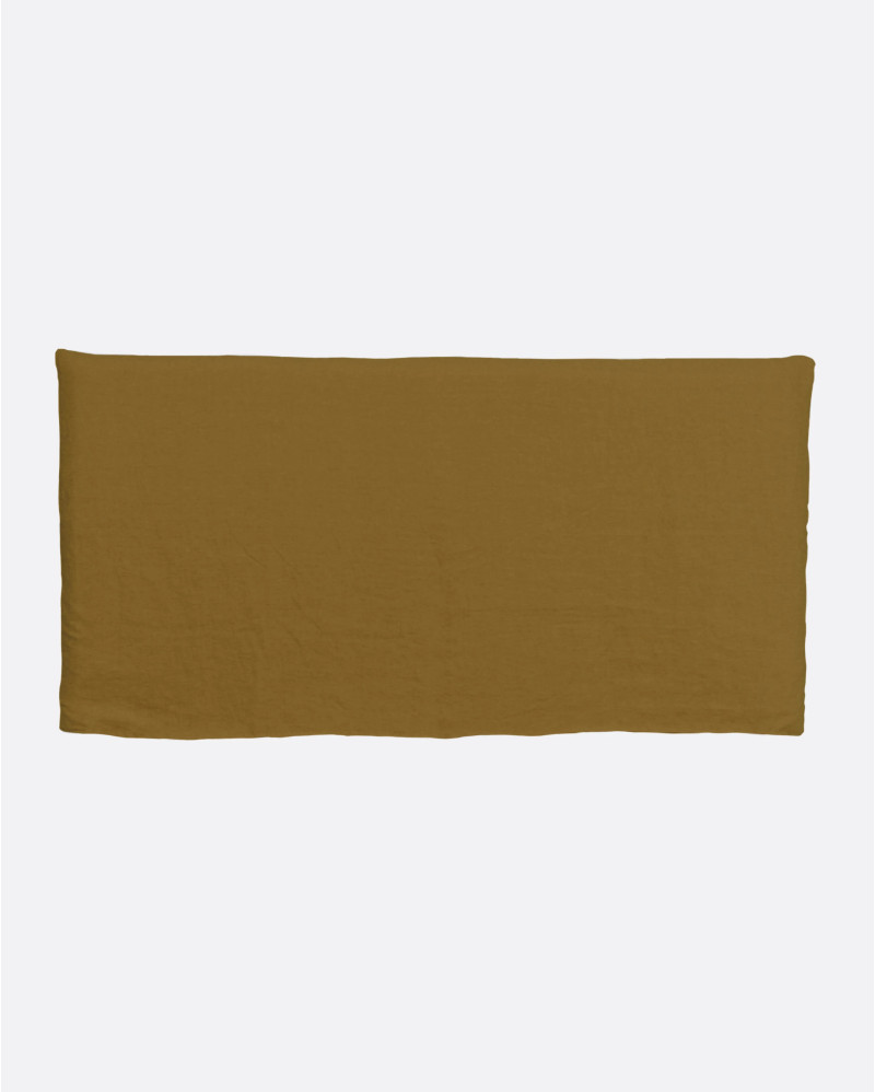 Cabecero BEETHOVEN de lino 200 x 8 x 110 cm para cama de 180 cm color mostaza