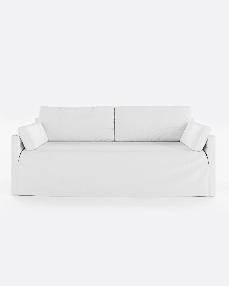 BEETHOVEN LINEAL 3-seater sofa in linen 212 x 95 x 94 cm white