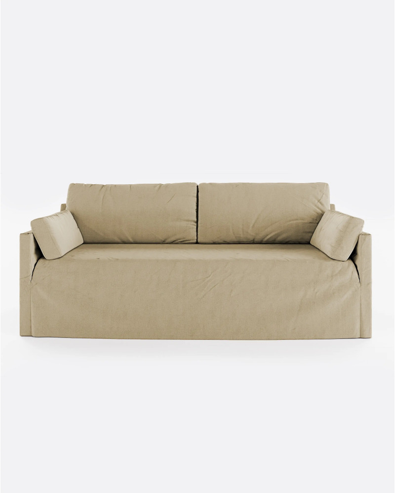 BEETHOVEN LINEAL 3-seater sofa in linen 212 x 95 x 94 cm natural