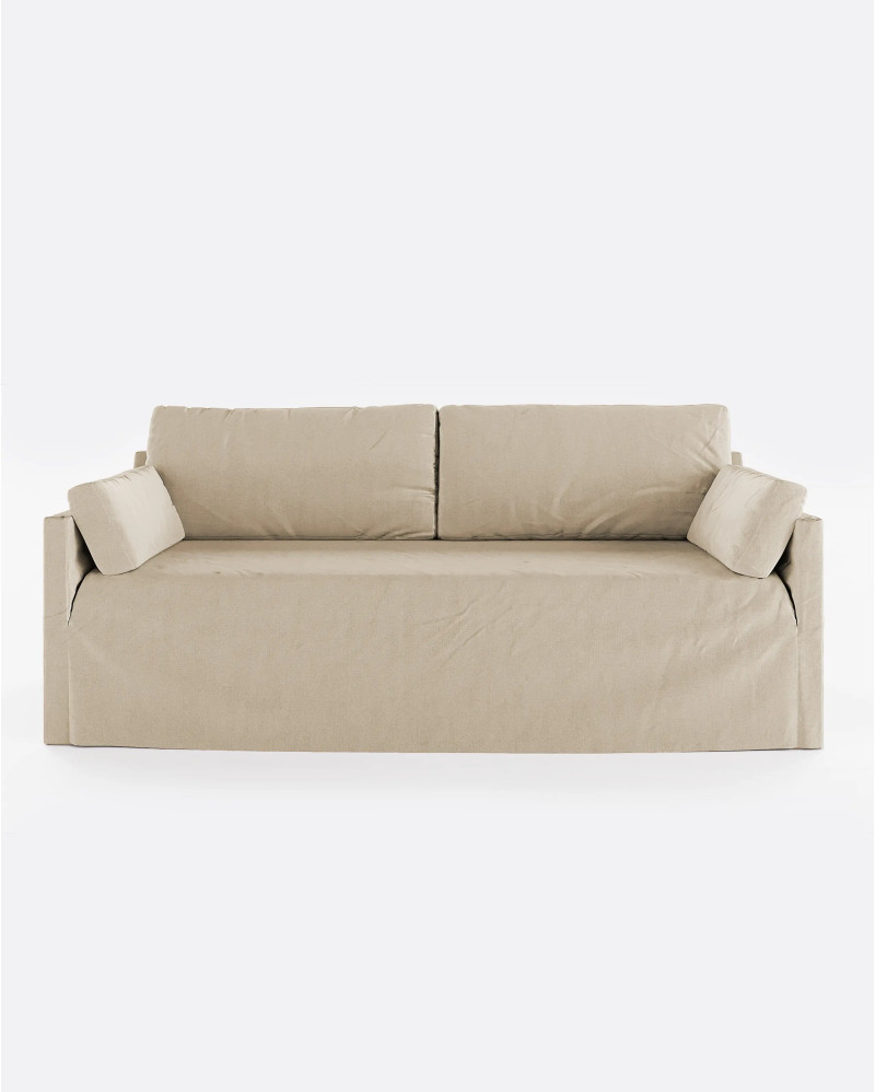 BEETHOVEN LINEAL 3-seater sofa in linen 212 x 95 x 94 cm cross