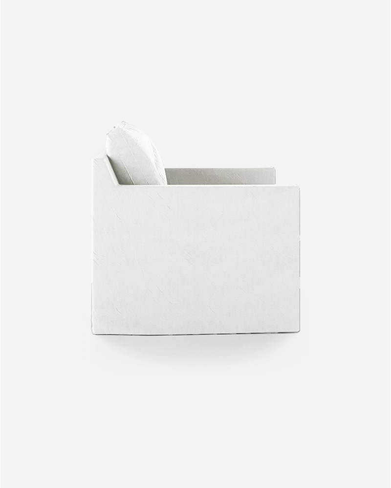 Sofá BEETHOVEN LINEAL 1P de lino 80 x 88 x 94 cm en color blanco