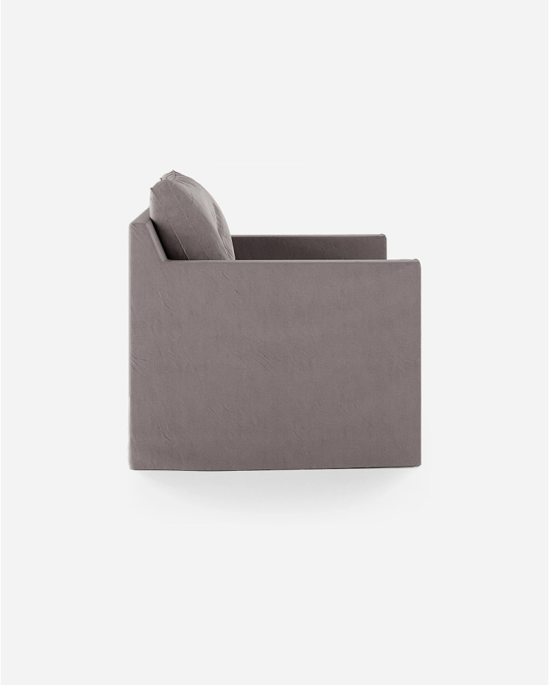 BEETHOVEN LINEAL 1-seater sofa in linen 80 x 88 x 94 cm taupe